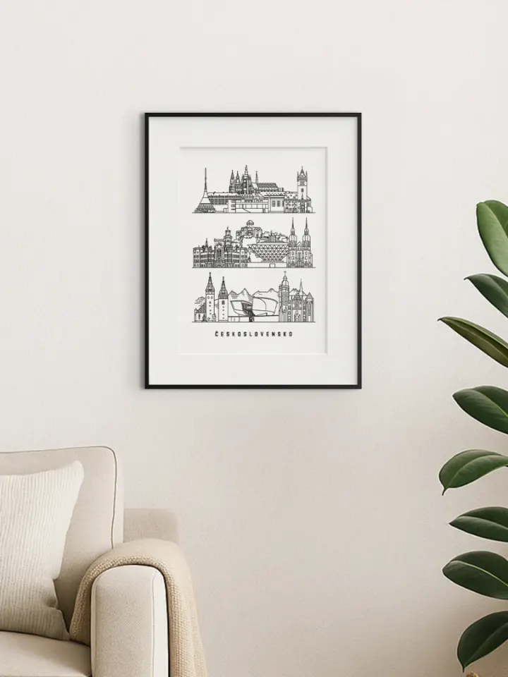 ČSR Minimalistická ilustrácia
