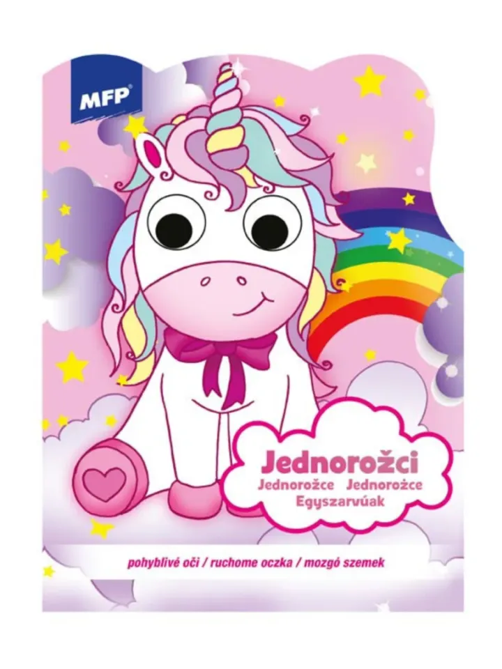 Omaľovánky A4 Jednorožce s pohyblivými očami