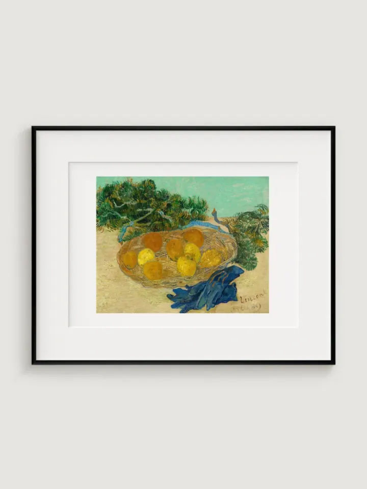 Zátišie s pomarančami,citrónmi a modrými rukavicami, Vincent van Gogh, 1889