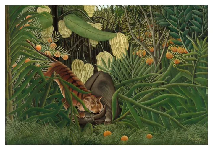 Boj tigra s byvolom, Henri Rousseau, 1908